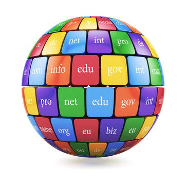 View of group color cubes in the sphere spape domain names
