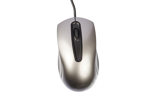 abstract grey computer mouse isolated over white
