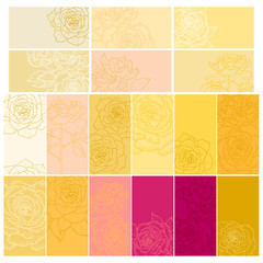 Collection of floral backgrounds with roses