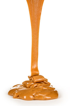 Liquid Caramel, Isolated On White Background