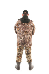 Fisherman isolated over white