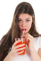 Girl drinking lemonade