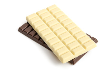 Weiße und braune Schokolade