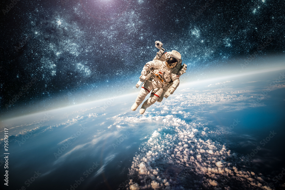 Poster astronaut outer spac elements of this image furnished by nasa.
