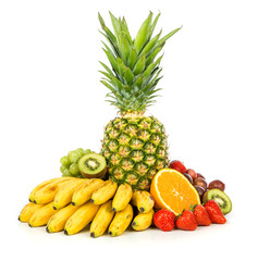 Exotic fruits isolated on white