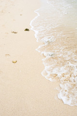 White wave of the sea on the sand beach