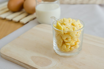 Close up of cereals in glass