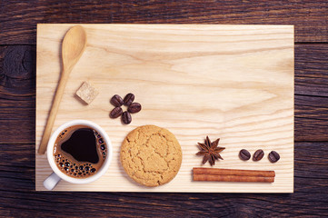 Oatmeal cookie, coffee, cinnamon and anise