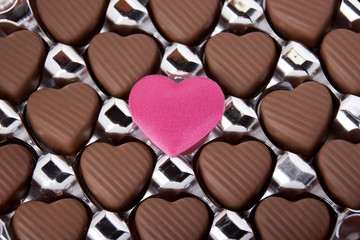 Chocolates in the form of a heart symbol.