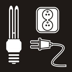 bulb,socket,plug, set, vector icon