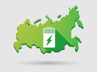 Russia map icon with a battery