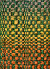 Handmade fabric in yellow, green and orange