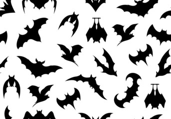 Fototapeta premium Seamless bats background isolated on white