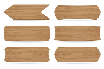 Set of 6 shapes wooden sign boards