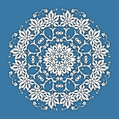 Abstract vector circle floral ornamental border. Lace pattern