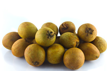 Sapodilla Fruit  White Background