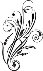 Floral pattern with decorative branch. Vector illustration.