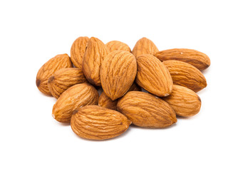 Almonds isolated on white background