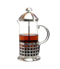 french press isolated on white background