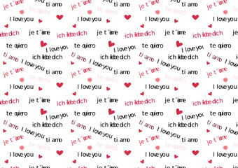 ich liebe dich international Vektor-Muster nahtlos