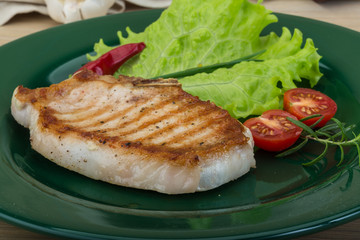 Grilled pork steak
