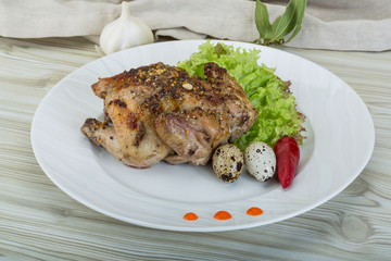 Quail grilled