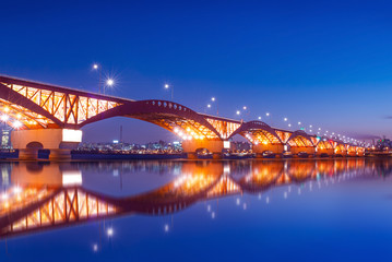 seongsan bridge with reflections.korea