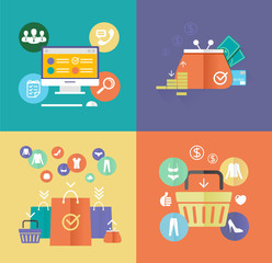 Vector flat design digital marketing concept card.