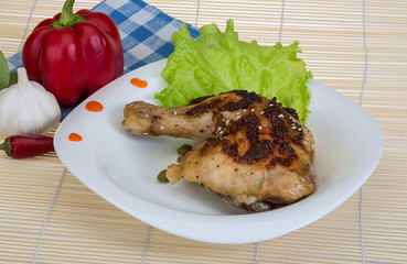 Roasted chicken leg