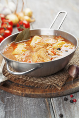 Soup with cabbage and meat