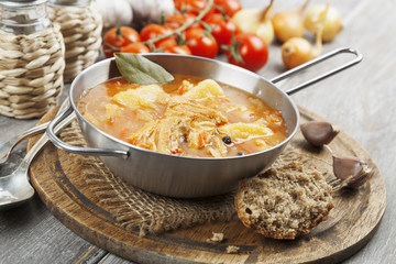 Soup with cabbage and meat