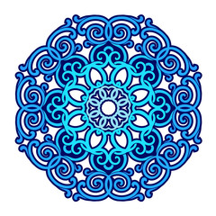 Blue ornament, oriental pattern.