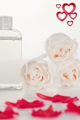 Composite image of pink hearts