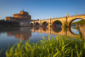 Fototapeta premium Tramonto su Castel Sant'Angelo, Roma