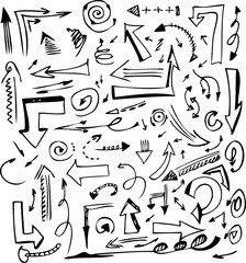 conventional vectorl hand drawn arrows