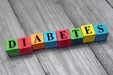 word diabetes on colorful wooden cubes