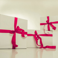white gift box with nice ribbon