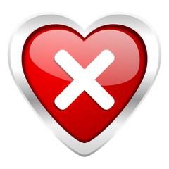 Obraz premium cancel valentine icon x sign