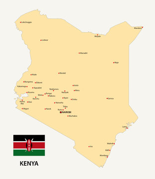 kenya map with flag