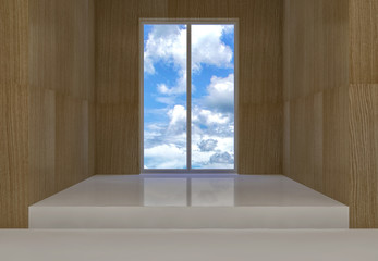 Fototapeta premium Room with clouds view