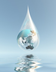 Obraz premium Australia and Asia droplet