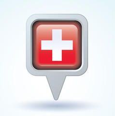 Flag set of switzerland, vector illustration