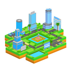 Isometric business building