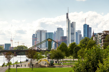Naklejka premium Financial district in Frankfurt