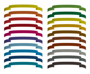 Set of colored ribbons. The color palette