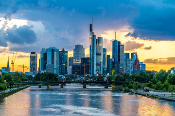 Fototapeta premium Frankfurt am Main during sunset