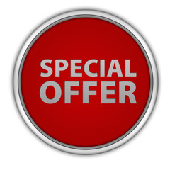 Special offer circular icon on white background