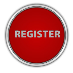 register circular button on white background