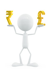 White character with rupee and pound sign