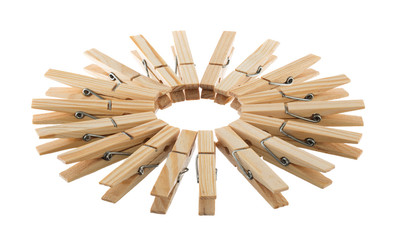 Wooden clothespins in circle